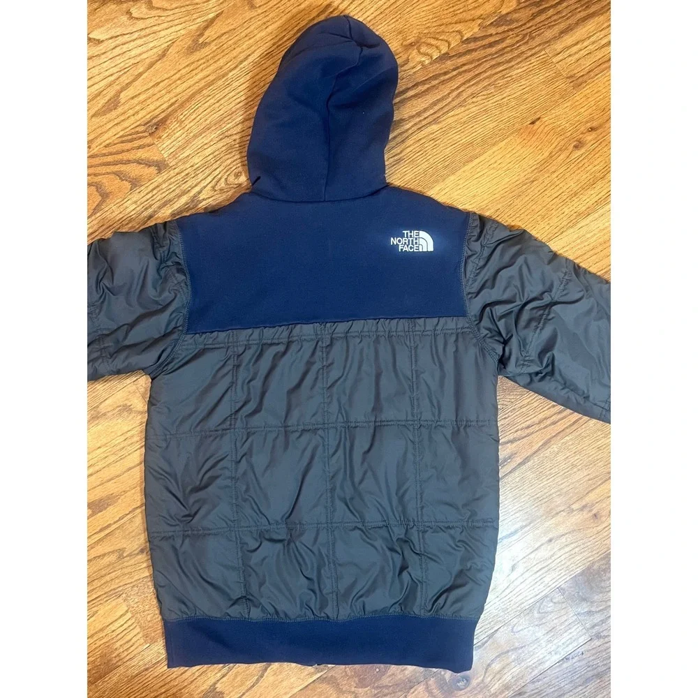 The North Face Mens Hybrid‎ Full Zip Hoodie Navy Blue Olive Green Quilted Jacket
